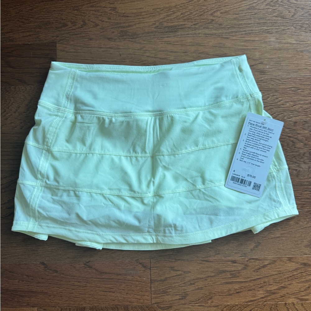 lululemon athletica Light Yellow Skort